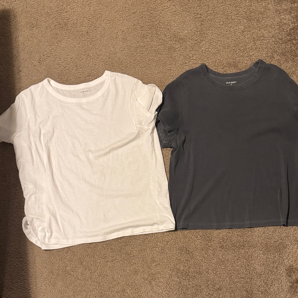 Old Navy White and Gray Short Sleeve Tees